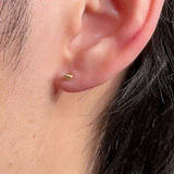 Spike Flat Back Stud Earrings in Solid 14k Yellow Gold