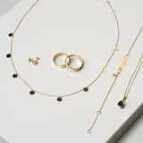 Coin Station Necklace in Solid 14k Yellow Gold
