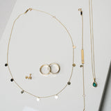 Coin Station Necklace in Solid 10k Yellow Gold