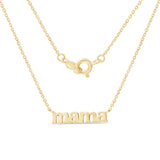 Mama Necklace in Solid 14k Yellow Gold