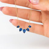 Teardrop Shaped Blue Sapphire Necklace in Solid 10k Yellow Gold