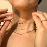 Mama Necklace in Solid 14k Yellow Gold