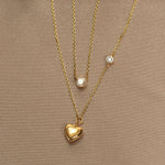 Bubble Heart and Diamond Station Necklace Necklaces Estella Collection #product_description# 18209 14k Colorless Gemstone Diamond #tag4# #tag5# #tag6# #tag7# #tag8# #tag9# #tag10#