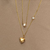 Bubble Heart and Diamond Station Necklace Necklaces Estella Collection #product_description# 18209 14k Colorless Gemstone Diamond #tag4# #tag5# #tag6# #tag7# #tag8# #tag9# #tag10#