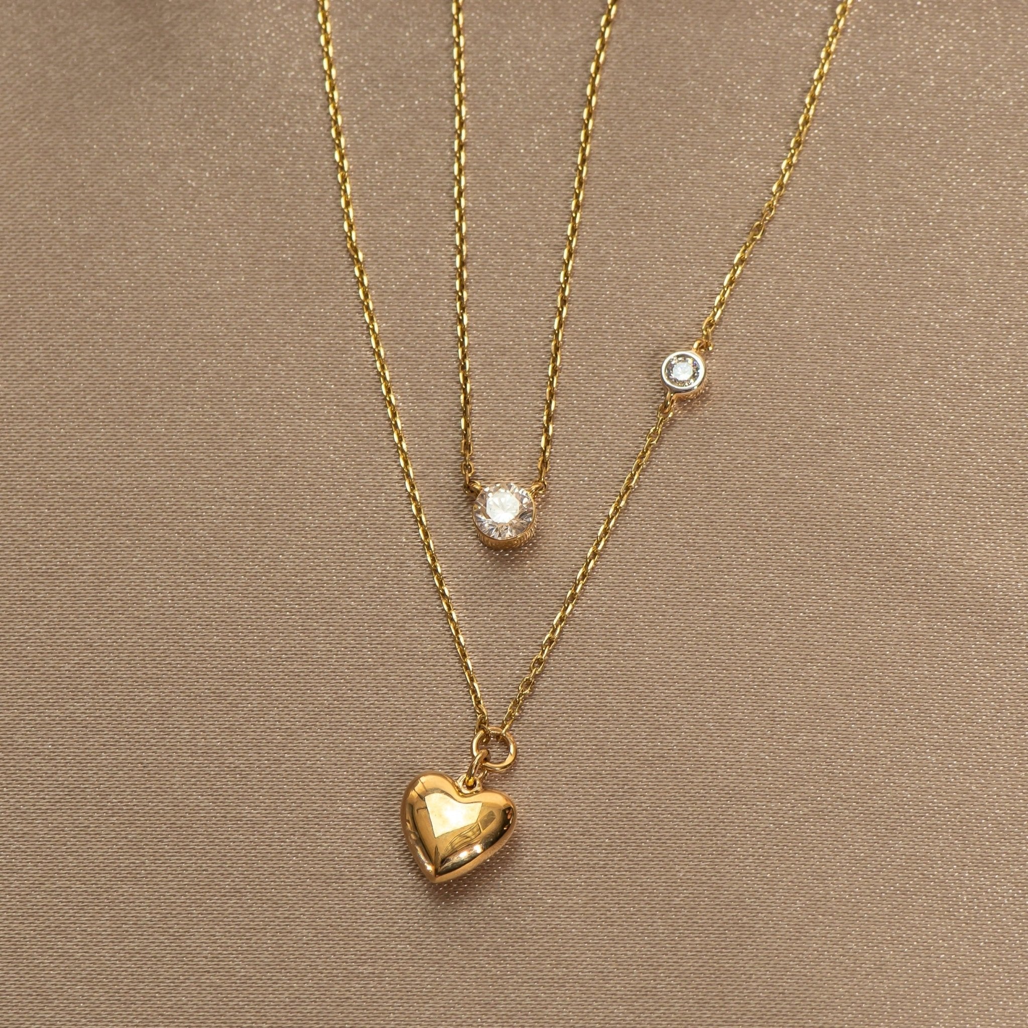 Bubble Heart and Diamond Station Necklace Necklaces Estella Collection #product_description# 18209 14k Colorless Gemstone Diamond #tag4# #tag5# #tag6# #tag7# #tag8# #tag9# #tag10#
