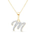 Cursive Diamond Initial Necklace - M Necklaces Estella Collection #product_description# 18557 14k Diamond Gemstone #tag4# #tag5# #tag6# #tag7# #tag8# #tag9# #tag10# 14k Yellow Gold