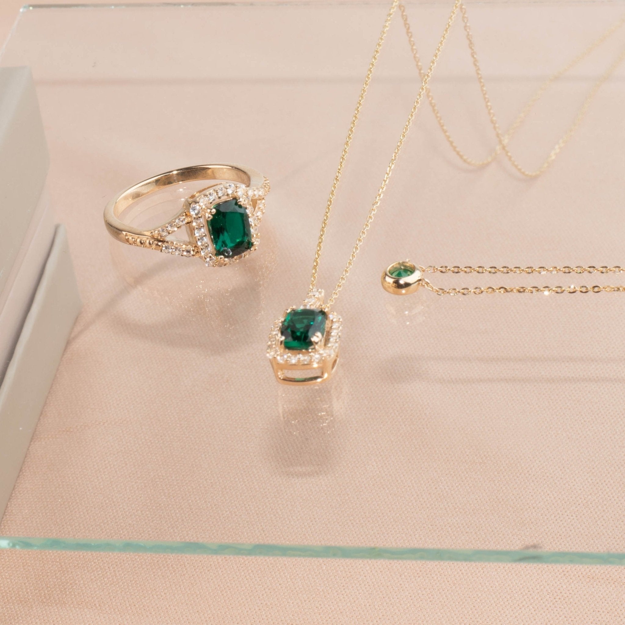 Emerald Station Necklace Bezel Set in 14k Gold Necklaces Estella Collection #product_description# 18409 14k Birthstone Emerald #tag4# #tag5# #tag6# #tag7# #tag8# #tag9# #tag10# 3MM