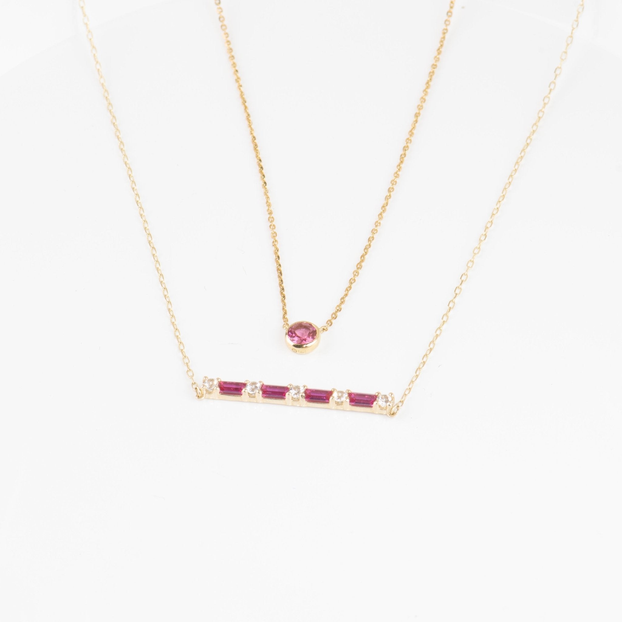 Pink Tourmaline Station Necklace Bezel Set in 14k Gold Necklaces Estella Collection #product_description# 18419 14k Birthstone Gemstone #tag4# #tag5# #tag6# #tag7# #tag8# #tag9# #tag10# 3MM
