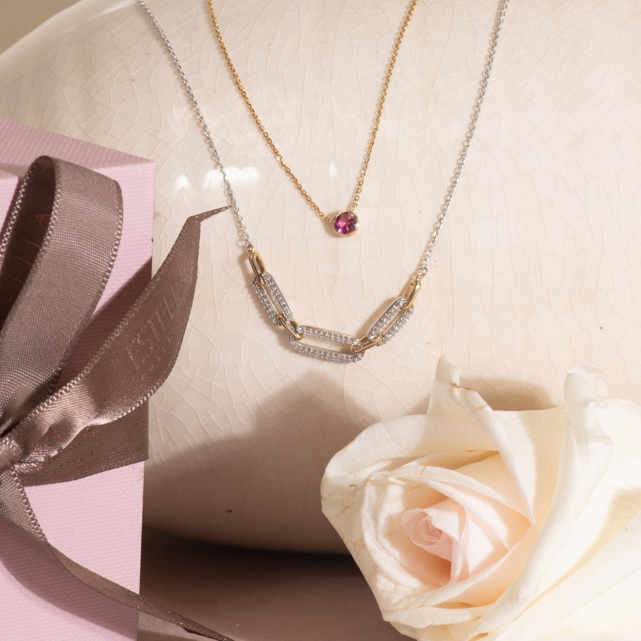 Pink Tourmaline Station Necklace Bezel Set in 14k Gold Necklaces Estella Collection #product_description# 18419 14k Birthstone Gemstone #tag4# #tag5# #tag6# #tag7# #tag8# #tag9# #tag10# 3MM