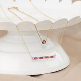 Pink Tourmaline Station Necklace Bezel Set in 14k Gold Necklaces Estella Collection #product_description# 18419 14k Birthstone Gemstone #tag4# #tag5# #tag6# #tag7# #tag8# #tag9# #tag10# 3MM