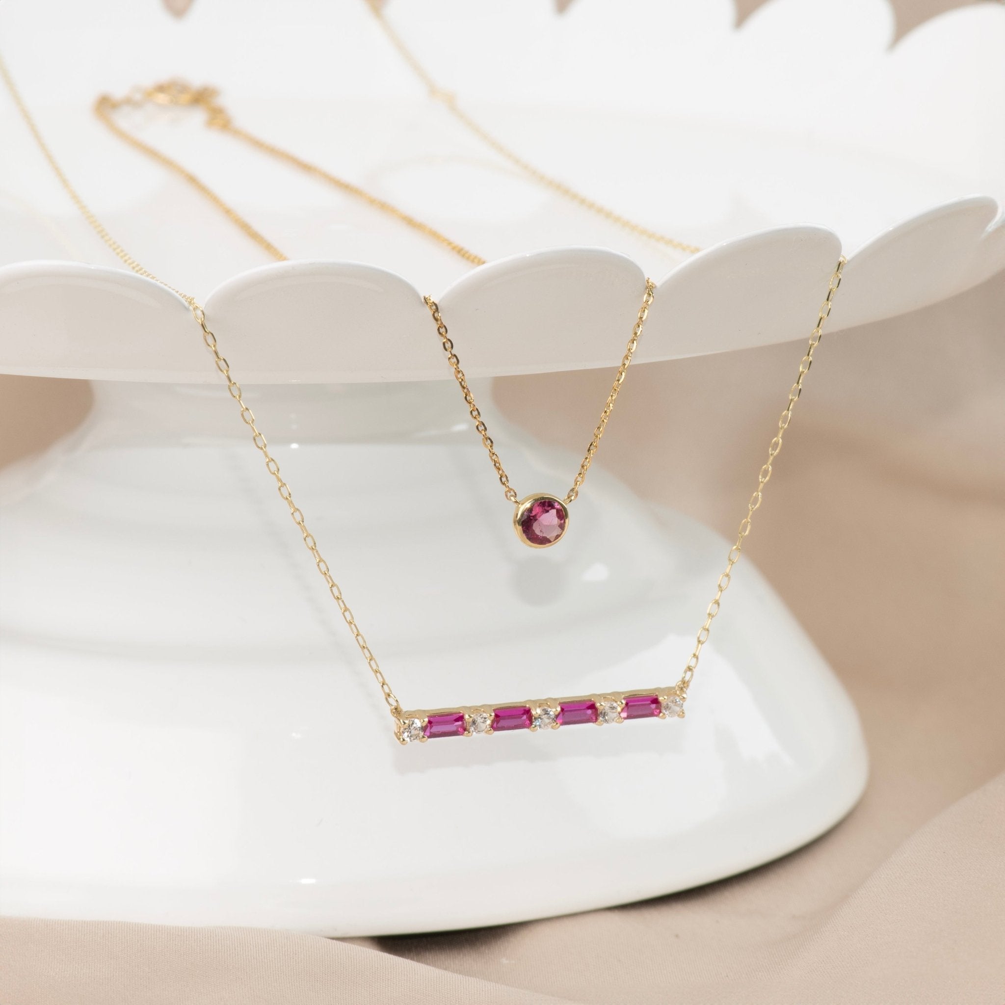 Pink Tourmaline Station Necklace Bezel Set in 14k Gold Necklaces Estella Collection #product_description# 18419 14k Birthstone Gemstone #tag4# #tag5# #tag6# #tag7# #tag8# #tag9# #tag10# 3MM