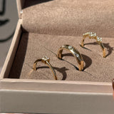 Diamond Butterfly Ring in Solid 14k Yellow Gold