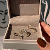 Domed Diamond Constellation Ring in Solid 10k Yellow Gold