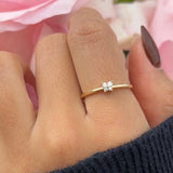 Diamond Butterfly Ring in Solid 14k Yellow Gold