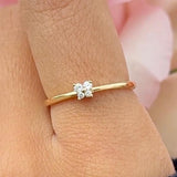 Diamond Butterfly Ring in Solid 14k Yellow Gold