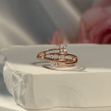 Diamond Butterfly Wrap Cocktail Ring in Solid 14k Rose Gold