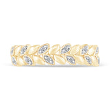 Diamond and Gold Vine Ring in Solid 10k Yellow Gold