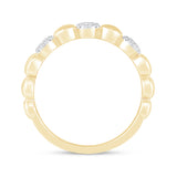 Alternating Diamond and Gold Circles Ring in Solid 10k Yellow Gold