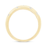 Domed Diamond Constellation Ring in Solid 10k Yellow Gold