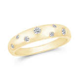 Domed Diamond Constellation Ring in Solid 10k Yellow Gold