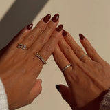 Double Row Diamond Eternity Ring in Solid 14k Yellow Gold