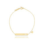 Bar with Engraved Heart Monogram Bracelet in 14k Solid Gold Bracelets Estella Collection #product_description# 17673 10k 14k Chain Bracelets #tag4# #tag5# #tag6# #tag7# #tag8# #tag9# #tag10#