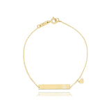 Bar with Engraved Heart Monogram Bracelet in 14k Solid Gold Bracelets Estella Collection #product_description# 17673 10k 14k Chain Bracelets #tag4# #tag5# #tag6# #tag7# #tag8# #tag9# #tag10#
