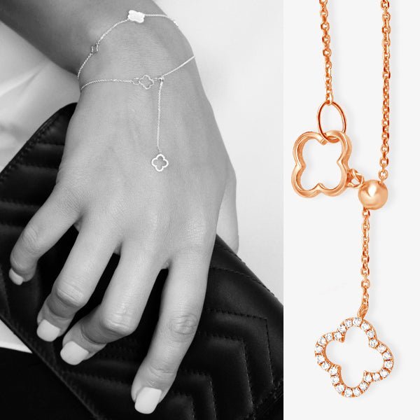 Diamond Clover Lariat Bolo Bracelet Bracelets Estella Collection #product_description# 17126 14k Birthstone Birthstone Jewelry #tag4# #tag5# #tag6# #tag7# #tag8# #tag9# #tag10#