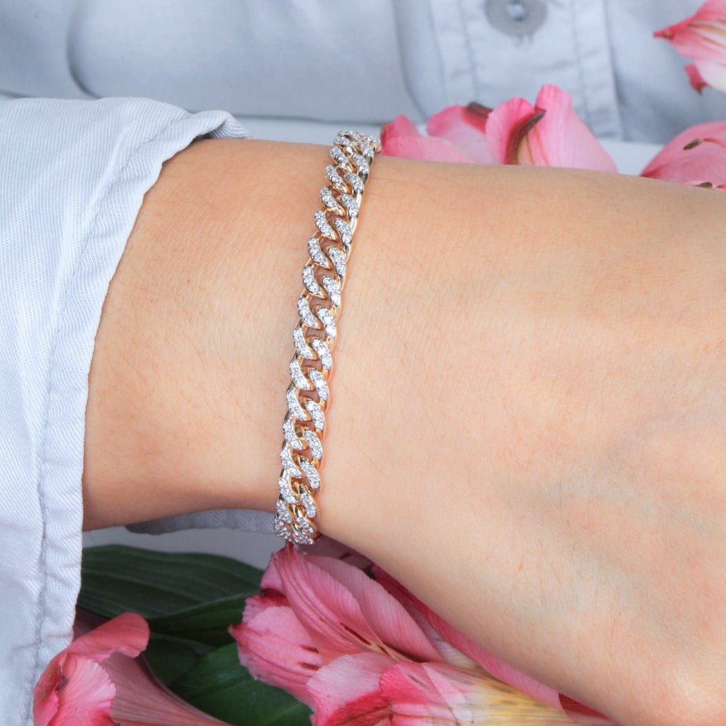 Classic Diamond Cuban Chain Bracelet Bracelets Estella Collection #product_description# 18036 14k Chain Bracelets Diamond #tag4# #tag5# #tag6# #tag7# #tag8# #tag9# #tag10#