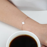 Mini Mother of Pearl and Diamond Halo Clover Station Bracelet Bracelets Estella Collection #product_description# 14k Birthstone Chain Bracelets #tag4# #tag5# #tag6# #tag7# #tag8# #tag9# #tag10#