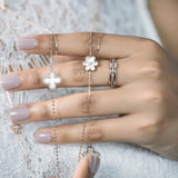 Mother of Pearl and Diamond Halo Clover Station Bracelet Bracelets Estella Collection #product_description# 14k Birthstone Chain Bracelets #tag4# #tag5# #tag6# #tag7# #tag8# #tag9# #tag10#