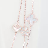 Mother of Pearl and Diamond Halo Clover Station Bracelet Bracelets Estella Collection #product_description# 14k Birthstone Chain Bracelets #tag4# #tag5# #tag6# #tag7# #tag8# #tag9# #tag10#