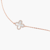 Mother of Pearl and Diamond Halo Clover Station Bracelet Bracelets Estella Collection #product_description# 14k Birthstone Chain Bracelets #tag4# #tag5# #tag6# #tag7# #tag8# #tag9# #tag10#