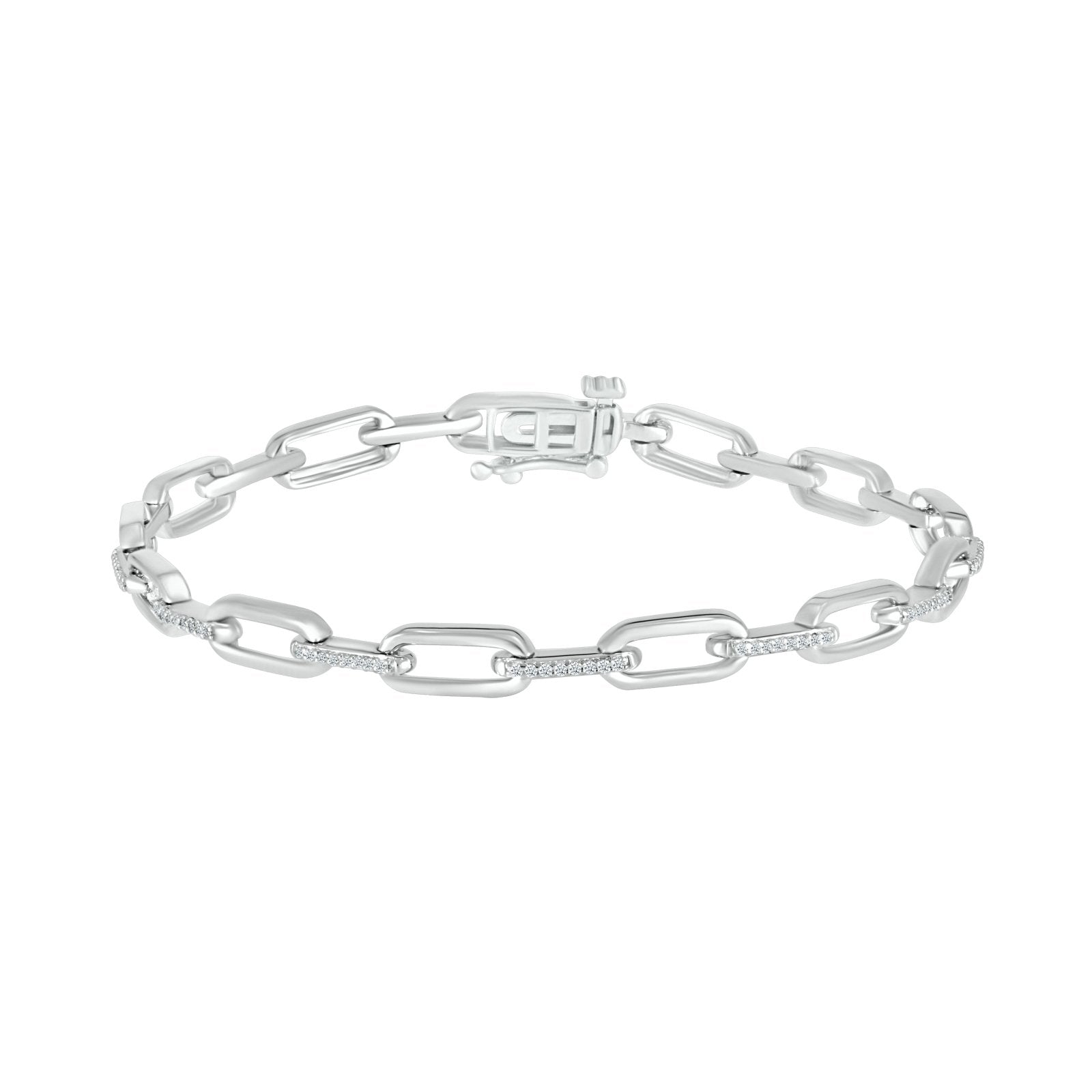 Paperclip Link Bracelet Bracelets Estella Collection #product_description# 32644 925 Diamond Made to Order #tag4# #tag5# #tag6# #tag7# #tag8# #tag9# #tag10#