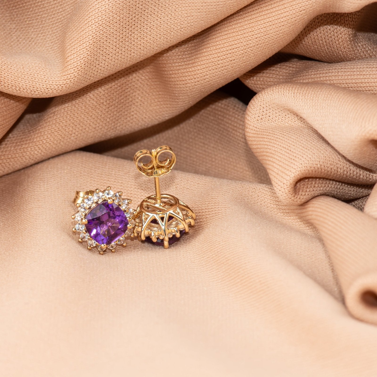 Amethyst with Sapphire Halo Studs Earrings Estella Collection #product_description# 32653 10k Amethyst Birthstone #tag4# #tag5# #tag6# #tag7# #tag8# #tag9# #tag10#