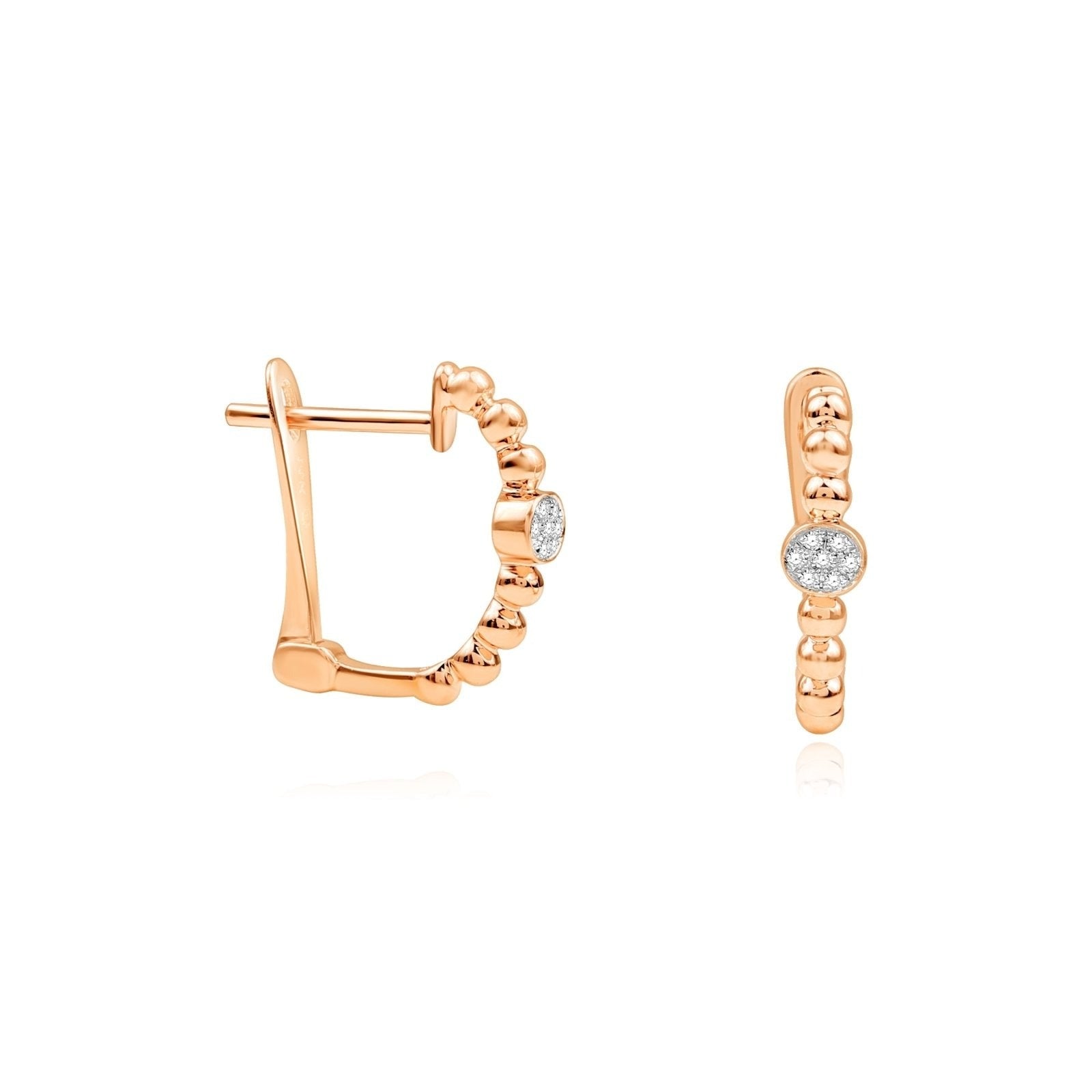 Beaded Diamond Huggie Earrings Earrings Estella Collection #product_description# 17527 14k Colorless Gemstone Diamond #tag4# #tag5# #tag6# #tag7# #tag8# #tag9# #tag10#