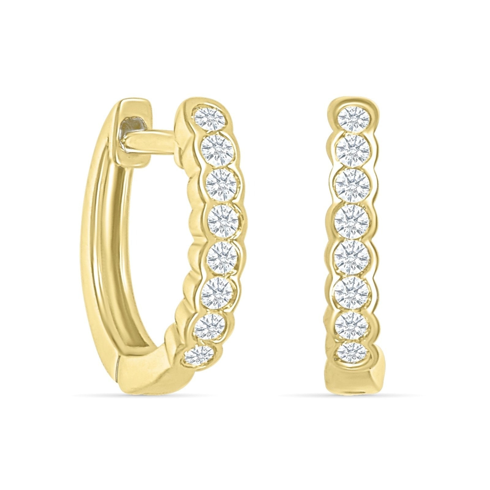 Bezel Set Diamond Hoop Earrings Earrings Estella Collection #product_description# 32680 Diamond Made to Order Traditional Stud #tag4# #tag5# #tag6# #tag7# #tag8# #tag9# #tag10#