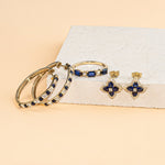 Blue Sapphire Clover Stud Earrings with White Sapphire Halo Earrings Estella Collection #product_description# 32657 10k Birthstone blue #tag4# #tag5# #tag6# #tag7# #tag8# #tag9# #tag10#