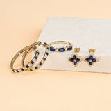 Blue Sapphire Clover Stud Earrings with White Sapphire Halo Earrings Estella Collection #product_description# 32657 10k Birthstone blue #tag4# #tag5# #tag6# #tag7# #tag8# #tag9# #tag10#