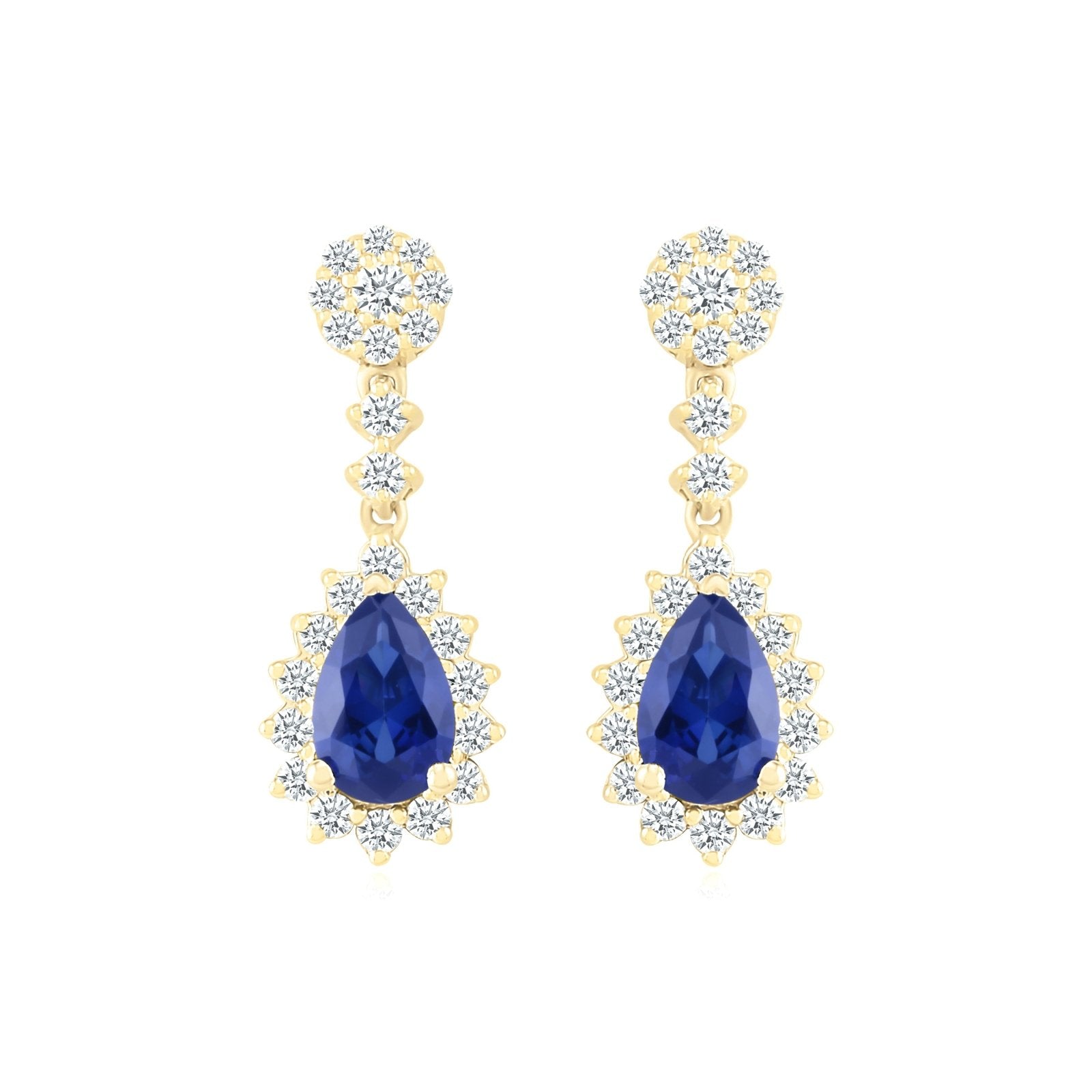 Blue Sapphire Dangle Earrings with White Sapphire Halo Earrings Estella Collection #product_description# 32654 10k Birthstone blue #tag4# #tag5# #tag6# #tag7# #tag8# #tag9# #tag10#