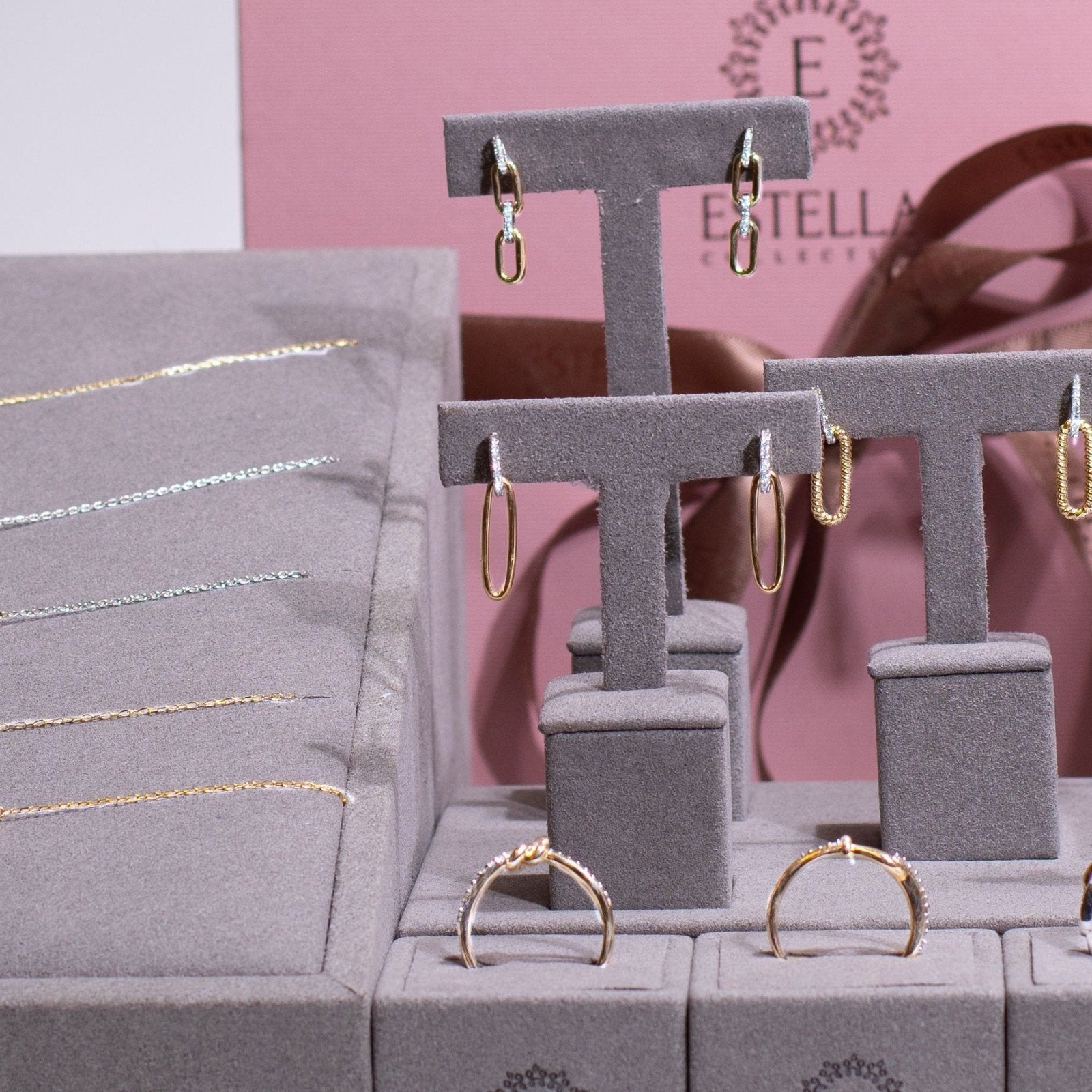 Dangling Paperclip Stud Earrings Earrings Estella Collection #product_description# 32648 925 Diamond Made to Order #tag4# #tag5# #tag6# #tag7# #tag8# #tag9# #tag10#