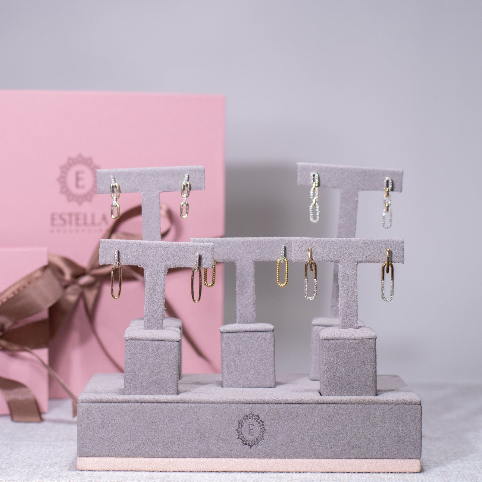 Dangling Paperclip Stud Earrings Earrings Estella Collection #product_description# 32648 925 Diamond Made to Order #tag4# #tag5# #tag6# #tag7# #tag8# #tag9# #tag10#