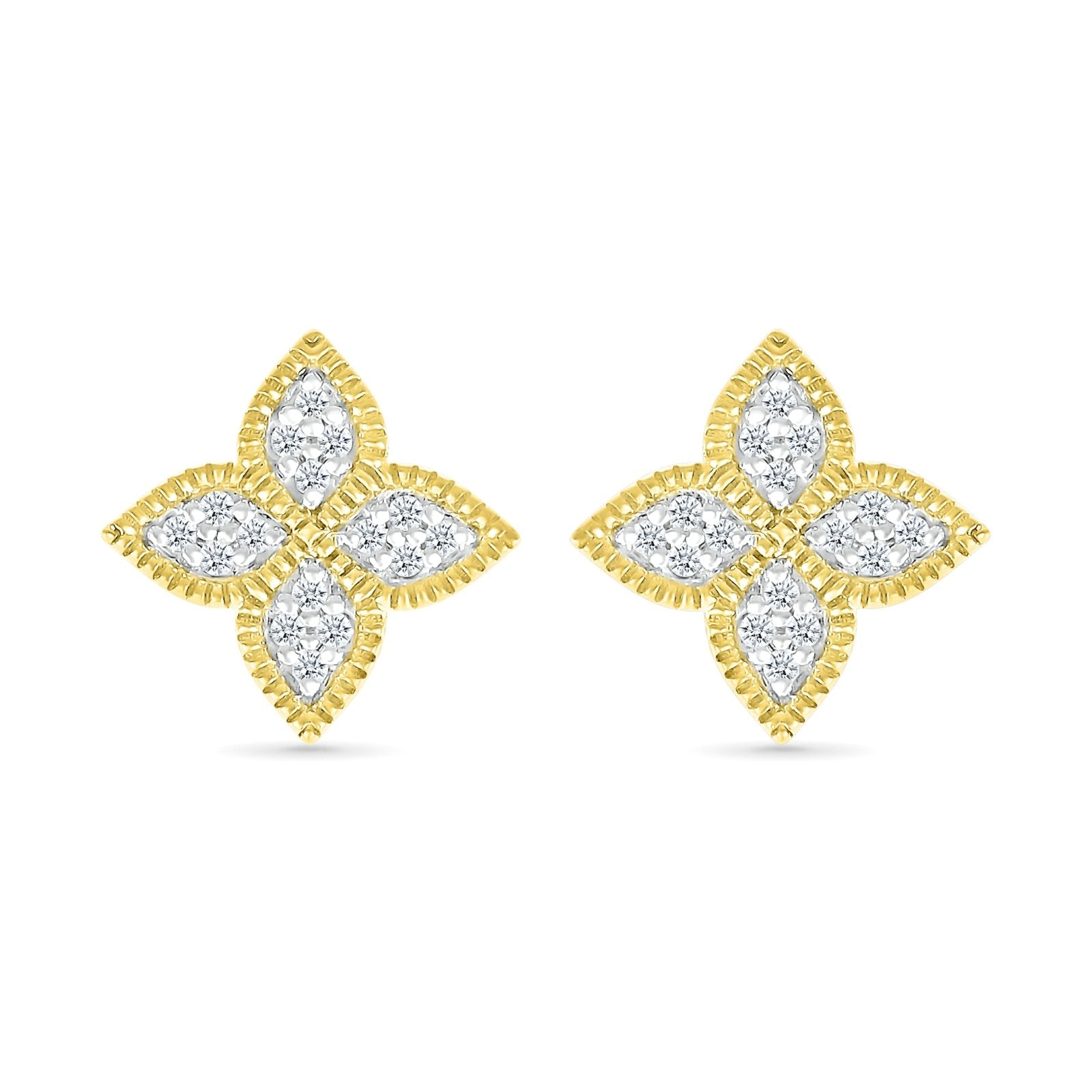 Diamond Clover Studs in Braided Gold Earrings Estella Collection #product_description# 32666 Diamond Made to Order Traditional Stud #tag4# #tag5# #tag6# #tag7# #tag8# #tag9# #tag10#