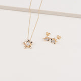 Diamond Pave Center with Five Gold Petal Flower Stud Earrings Earrings Estella Collection #product_description# 32673 10k April Birthstone Colorless Gemstone #tag4# #tag5# #tag6# #tag7# #tag8# #tag9# #tag10#