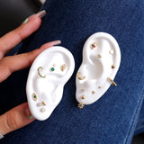 Emerald Pavé Studded Eternity Clicker Single Hoop in Solid 14k Yellow Gold Earrings Estella Collection #product_description# 18091 14k Birthstone Earrings #tag4# #tag5# #tag6# #tag7# #tag8# #tag9# #tag10#
