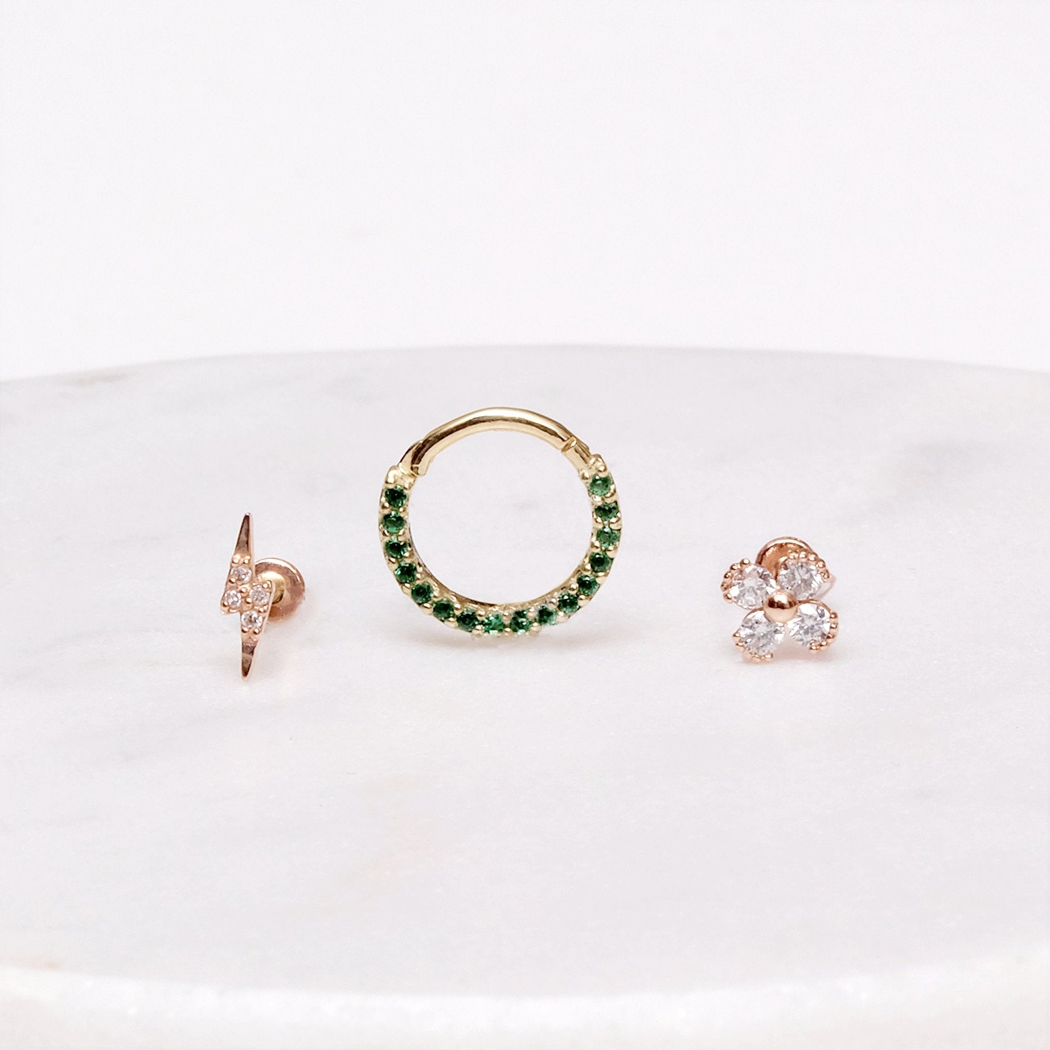 Emerald Pavé Studded Eternity Clicker Single Hoop in Solid 14k Yellow Gold Earrings Estella Collection #product_description# 18091 14k Birthstone Earrings #tag4# #tag5# #tag6# #tag7# #tag8# #tag9# #tag10#