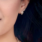 Four Petal Flower Diamond Pave Stud Earrings Earrings Estella Collection #product_description# 32667 10k April Birthstone Colorless Gemstone #tag4# #tag5# #tag6# #tag7# #tag8# #tag9# #tag10#