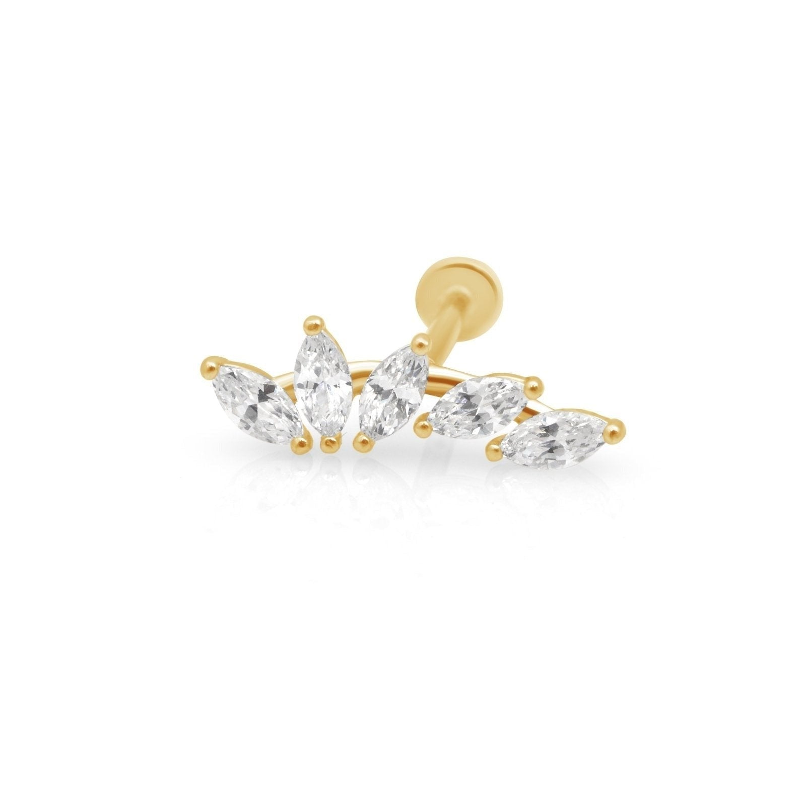 Marquise Illusion Ear Climber Flat Back Earring – Estella Collection