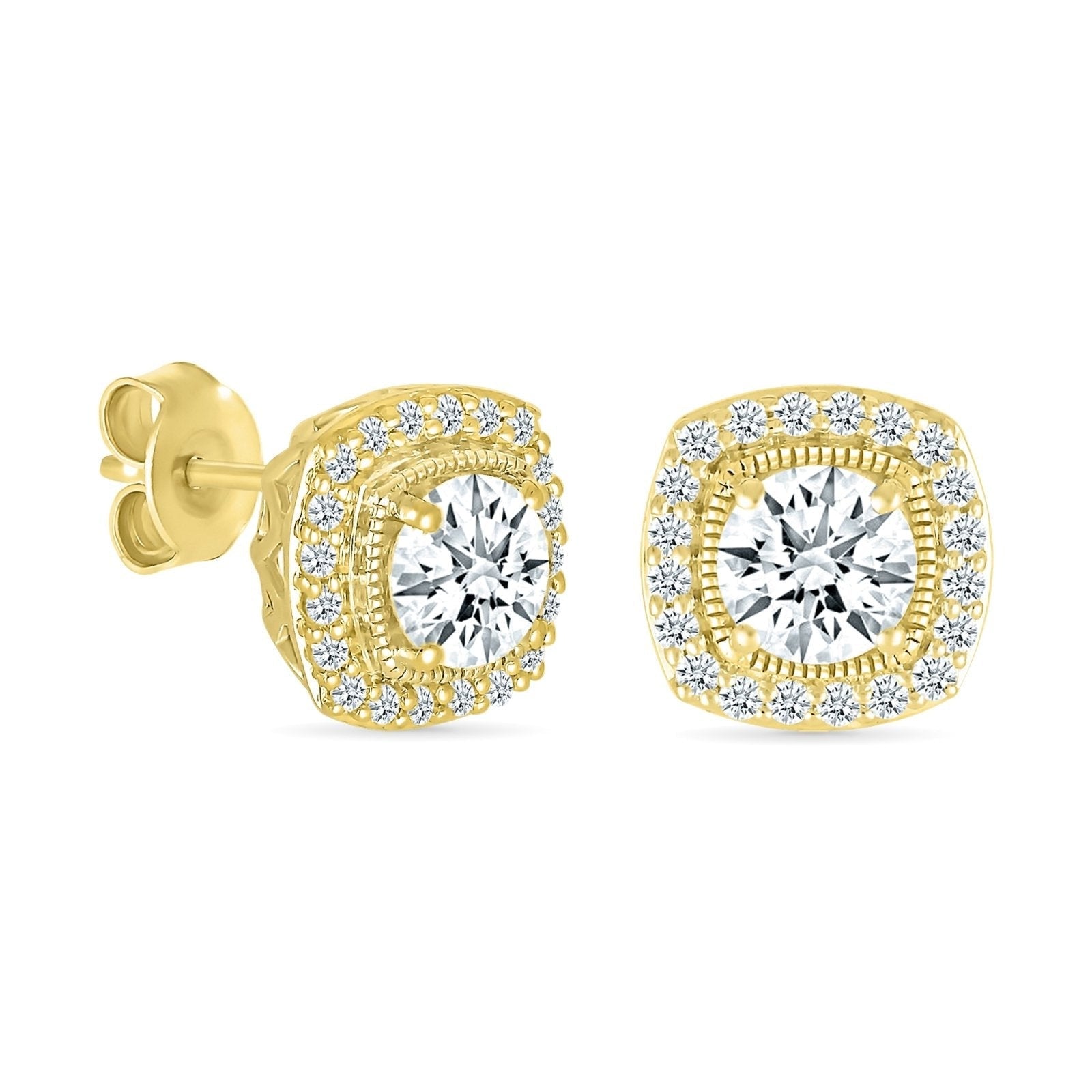 Round White Sapphire Studs with Small White Sapphire Halo Earrings Estella Collection #product_description# 32661 Made to Order New Arrivals Traditional Stud #tag4# #tag5# #tag6# #tag7# #tag8# #tag9# #tag10#