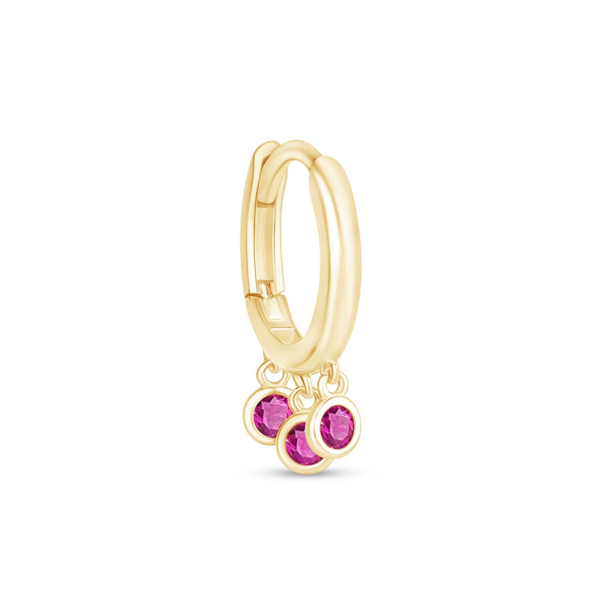Ruby Charm Hoop Earrings Estella Collection #product_description# 18558 14k Birthstone cartilage hoop #tag4# #tag5# #tag6# #tag7# #tag8# #tag9# #tag10#